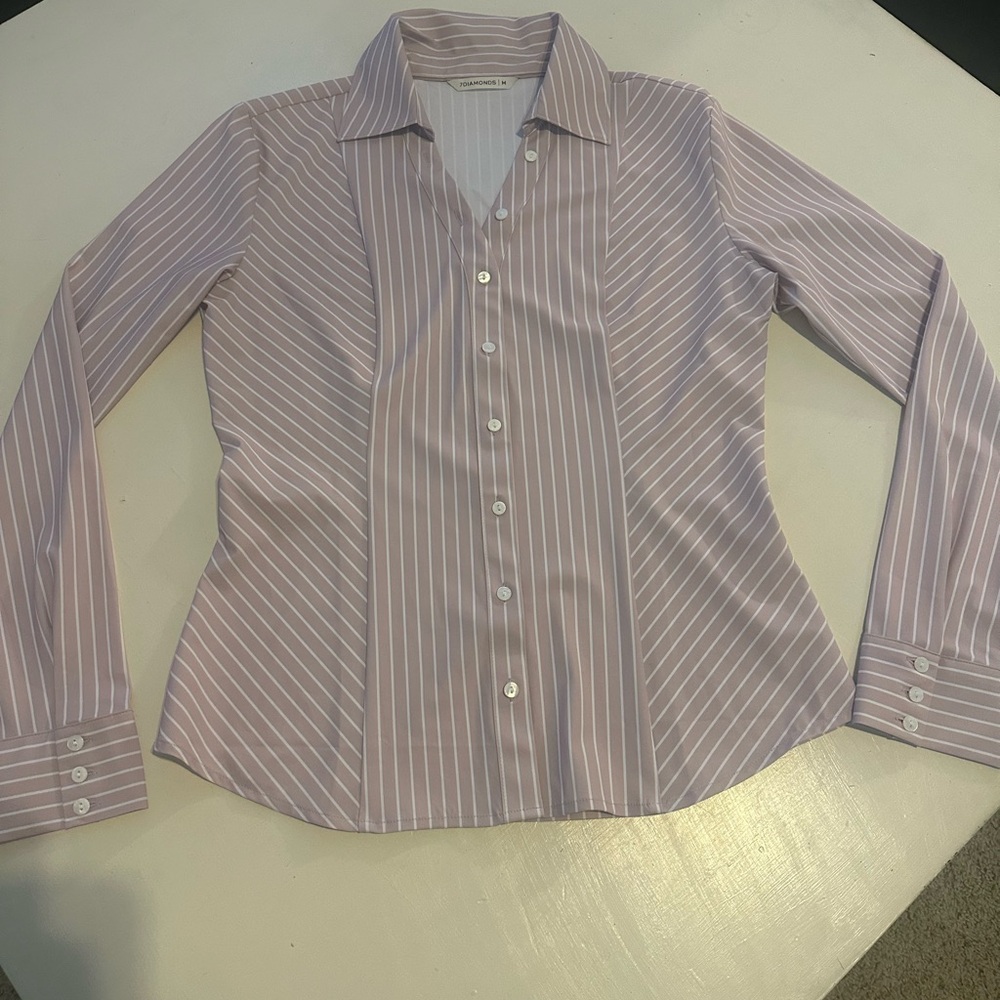 7 Diamonds Lavender Striped Shirt